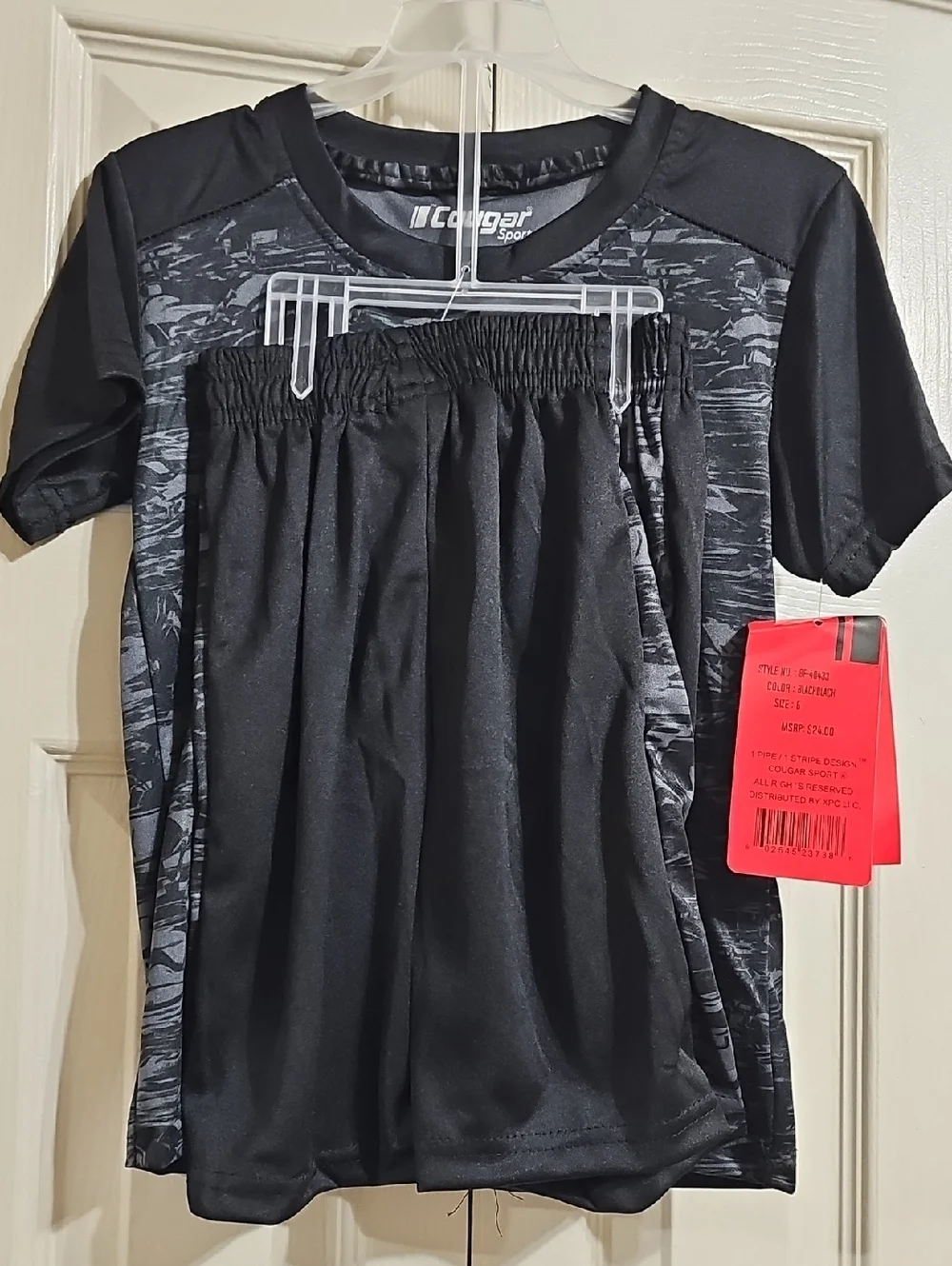 Cougar Sport Boys Black Athletic Shirt & Shorts Set
